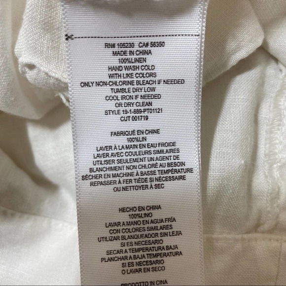 Joie Telutci Lace-Up Linen Cargo Pants White Size 12 - Picture 12 of 13